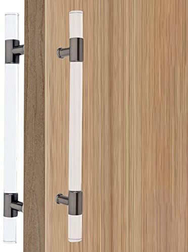 XCHSXYL Poignée de Porte coulissante Double Face en Acrylique Transparent pour Porte de Grange, Porte d'entrée, Porte vitrée, Porte-fenêtre, pour intérieur et extérieur de Bureau