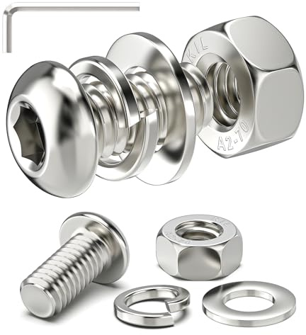 10Sets M6 x 12mm Button Head Socket Bolts Screws and Nuts