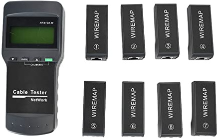 Spacnana Netzwerkkabeltester RJ45 mit LCD-Display, 8 Remote-Einheiten für Techniker, Professioneller Längen-Breakpoint-Konnektivitätstest, WireMap-Paar-Koax-Tel-Setup