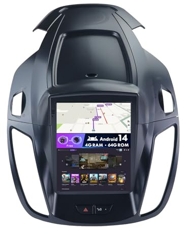 MISONDA [4G+64G] Autoradio Android 14 Doble DIN para Ford Kuga Escape C-MAX (2013-2017) Carplay, DSP, cámara, micrófono, Control del Volante, RDS, 4G, WiFi, Dab, BT5.0 Pantalla IPS de 9.7