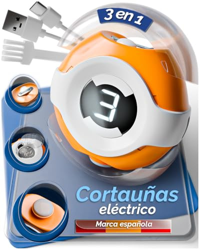 NEXUN Coupe-Ongles Électrique 3 En 1 Pour Mains Et Pieds Avec Lime Intégrée Et Lumière LED, 3 Vitesses Réglables, Pour Homme Femme Enfants