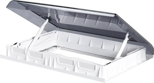 MAXXAIR Skymaxx LX Dachhaube, 70 x 50 cm, für Dachstärke 42-60 mm, grau/weiß, mit Verdunkelung, manuelle Öffnung mit 3 Positionen