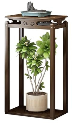 Cenz-888 Support pour Plantes Étagère à bonsaï décorative d'intérieur, for Salon, Balcon, étagère Plantes en Bambou(Petit)