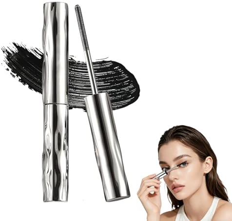 Mascara für ältere Frauen, 2026 Neu 3D Curling Eyelash Iron, Metal Mascara mit Metallbürste, Wimpern färben schwarz, Schnell Trocknend und Wischfest Tubing Mascara