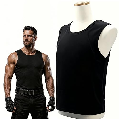 Generisch NIJ IIIA Level Bulletproof Vest,Kugelsichere Weste,Schusssichere Weste für Herren Damen, Leichte Verdeckt Tragbare Stichfeste Unterziehweste mit UHMW‑PE Schutzplatten,Vorne & Hinten Schutz