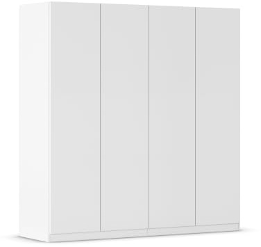 Rauch Möbel LUNIK, Kleiderschrank, Farbe Weiß, Breite 181 cm | Schrank mit patentiertem Schnellmontagesystem, 4-türig, Push-to-open-Funktion, für Kinderzimmer, Garderobe, Flur
