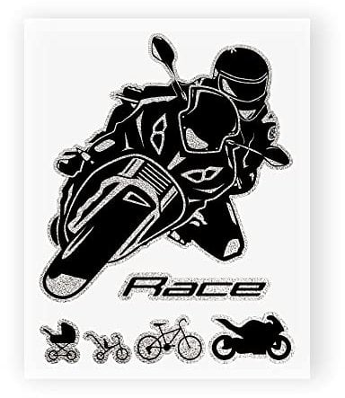 4R Quattroerre.it 6331 Super geformter Aufkleber Motorrad Race, 10 x 12 cm