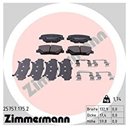 ZIMMERMANN Bremsbeläge Satz Bremsklötze Bremssteine Set Vorne Foto entspricht Lieferumfang 25757.175.2