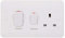 Schneider Electric Lisse White Moulded - Switched Cooker Control Unit with Single Power Socket, Double Pole, 45A, GGBL4001S, White