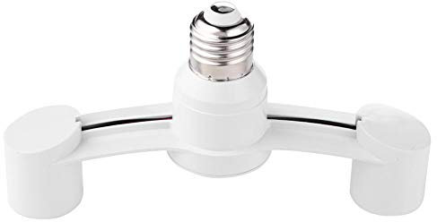 Starnearby Lampensockel Adapter Konverter-Lampenfassung Adapter E27 Splitter 2 Köpfe Lampensockel Konverter Light Holder (E27-2E27)