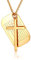 JewelryWe Schmuck Herren Kreuz Halskette, Retro Kruzifix Englisch Bibel Herr Gebet Erkennungsmarken Dog Tag Anhänger mit 24 Zoll Kette, Edelstahl, Gold, kostenlos Gravur