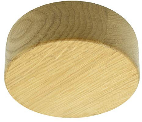 Verteilerdose Holz Eiche ø 85x28mm, Verteilerbaldachin, Aufputzdose, Anschlussdose, Deckendose Echtholz mit Zubehör