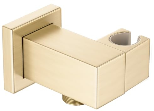AYIVG Bathroom All Brass Wall Mount Adjustable Handheld Shower Head Bracket Holder , Brushed Gold Finish