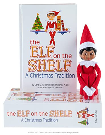 The Elf on the Shelf® Eine Weihnachtstradition | Englisch | Mädchen mit Braunen Augen | inkl. zauberhaft illustriertem Buch, Erinnerungsbox & offizieller Adoptionsurkunde
