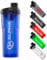 Alpha Designs | 1l Protein Shaker Bottle 1000ml Protein Shake Mixer | Leakproof Screw Cap | Blue