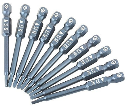 10pcs Triangle Screwdriver Bit with 1/4inch Shank Alloy Steel Triangular Screw Bits Magnetic Head Bits Set, 65mm/2.56 Inch Long