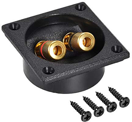 sourcing map 2-Way Square Speaker Box Terminal Binding Post for Stereo Connectors Subwoofer Plugs 1pcs Narrow Type
