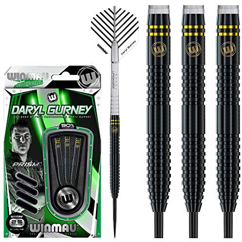 WINMAU Daryl Gurney 25g Profi Wolfram Steeltip Dartpfeile Set mit Flights und Schäfte