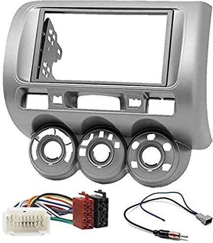 Sound-way - Kit Montage Cadre de Radio Adaptateur autoradio 2 DIN pour Honda Fit, Jazz 2002-2008 avec adaptateurs - KA11-464