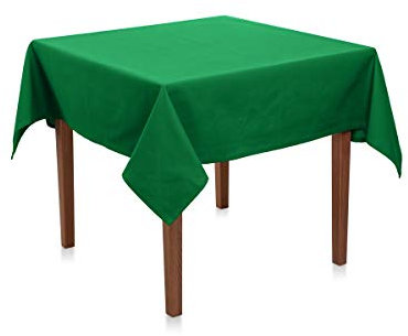 Tischdecke Baumwolle Linon - Uni, Einfarbig, Baumwolltischdecke, Tischtuch, Tischdeko (Dunkelgrün, 130x130 cm)