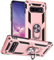 for Samsung Galaxy S10 Case, Samsung S10 Case, Silicone Shockproof Military Grade Protective Phone Cover with Ring Kickstand for Samsung Galaxy S10 (Rose gold)