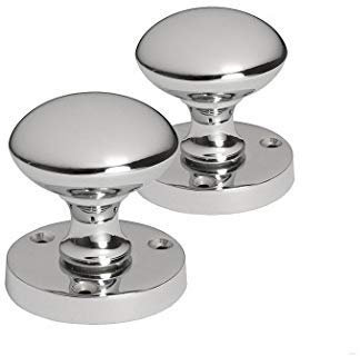 Jiyo.Outdoor 3X Chrome Mortice Sprung Door Knob Set Pack Pair (Knob Set)