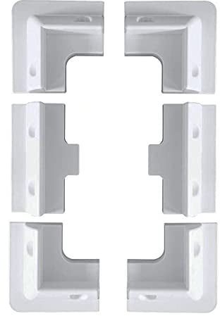 Lot de 6 supports de montage rectangulaires pour panneau solaire - Blanc - Pour cadre en bois - Pour caravanes, camping-cars, bateaux, abris de jardin, caravanes, capots - Résistant aux UV - Blanc