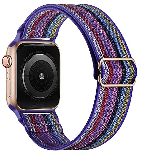 AdirMi Compatible con Apple Watch Correa 42/44mm 38/40mm, Correa de Tela Tejida Nylon de Repuesto Compatible con Apple Watch SE/iWatch Series 1/2/3/4/5/6,A,42/44mm