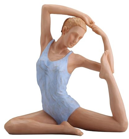 Veronese Design Abstrakte Yoga-Meerjungfrau-Pose, handbemalt, Polyresin-Skulptur, 14 cm