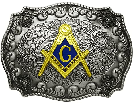 Morase Freimaurer Monogramm Symbol Design Cowboy Gürtelschnallen, Freimaurer-Monogramm Parterre, Mitte