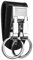 U-K Llavero de acero inoxidable y cuero negro para hombre, desmontable, práctico y duradero