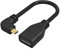Adaptateur HDMI 20 Cm 90 Degrés à Angle Droit Micro Compatible HDMI Mâle à Femelle Rallonge Câble Adaptateur pour HDTV Le Noir