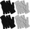 Halbfingerhandschuhe für den Winter, gestrickte fingerlose Fäustlinge, warme dehnbare Handschuhe für Herren und Damen, 4 Paar., schwarz, grau, Medium