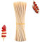 oujilet Bamboo Sticks for Grill, 50Pcs 8 inches Natural Barbecue Skewers Campfire Fondue Stick for Kebab, Appetizer, Chocolate Fountain, Marshmallow Roasting, Sausage, Fruit Party Gathering Places