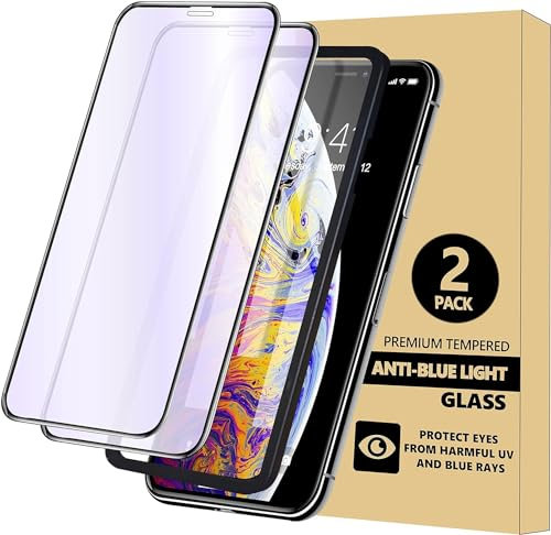 Elexal iPhone 13 Pro Max Anti Blue Light Screen Protector Tempered Glass [Case Friendly] [Scratch-proof] [Full Glue Screen Coverage] [Bubble Free] [Ultra Resistant] - 2 Pack