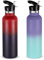 Volhoply 750ml Insulated Water Bottles Bulk 2 Pack,Stainless Steel Double Wall Sport Bottle with Straw Lid,Metal Reusable with Hand Cap for School,Cyclists,Hikers,Gift (Assorted, 2)