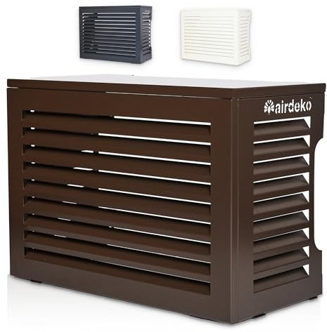 airdeko Mini Split Air Conditioner Covers for Outside Units - Anti-Theft Sturdy Aluminum AC Cover for Mini Split System Outdoor Condenser - Fits 18000 BTU to 24000 BTU - Bronze