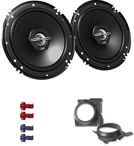 JVC CS-J620X Auto Lautsprecher 16,5 cm mit Einbauset passend für VW Volkswagen Polo (6N) 1999-2001 Türen vorne 600 W 165mm 2 Wege Koax