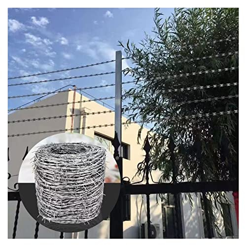 WIGING Filo Spinato, Recinzione di Filo Spinato 2.3mmx25m per Animali, Cantieri, Agricoltura E Anti-intrusione, Facile da Piegare (Color : Silver, Size : 2.3mmx25m)
