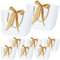AMJKEJI 8 Stück Geschenktüte mit Schleife Weiß Geschenktüten Papier mit Henkel 28×20×10cm Geschenktüte für Hochzeit Geburtstag Halloween Weihnachten Abschlussfeier Neujahr