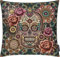 MAGMA Kissenhülle Kissenbezug Skull Totenkopf bunt mexikanisch 45x45cm samtig weiche Rückseite Wendekissenhülle
