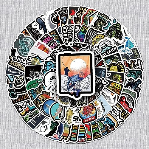 Fischen Aufkleber Fish Sticker Set 103 Stücke Niedlich Deko für Auto Laptop Skateboard Fahrrad Moped Motorrad Fahrrad Computer,Geeignet für Erwachsene Kinder