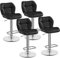 Yaheetech Lot de 4 Tabourets de Bar Réglables en Hauteur Modernes,Chaises de Bar en Similicuir et Métal,Tabouret Haut Capacité de Charge Maximale 136 kg,44 × 50,5 × 89 cm Noir