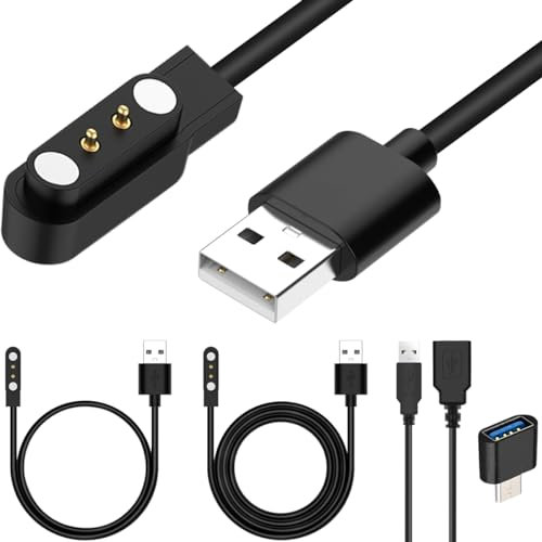 Xiatiaosann Charger for YAMAY SW023, for Willful SW021 SW025, for LETSCOM ID206 ID205U ID205S, for Letsfit ID205L, for Vigorun ID216, for Umidigi Uwatch 3S 3 2S 2, Magnetic Charger Cable Watch, 2 Pcs