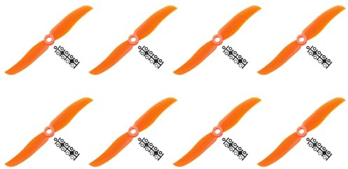 QUARKZMAN 5030 Luftschrauben 5x3 Prop 2-Flügelrad Starrflügler Orange, 8Stk | Ersatz Stützen mit Adapter Ringe für Airplane RC Plane