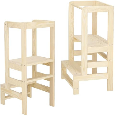SPRINGOS DIY Massivholz Lernturm mit Plattform