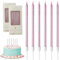 FUZVOL Gold Birthday Candles for Cakes, Boxed Gifts 12 pcs Gold Glitter Candles for Party Wedding Anniversary Decoration Rose Gold