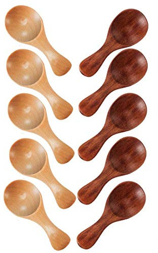 Bumdenuu 10 cucchiaini in legno mini condimento condimento sale cucchiaino caffè tè marmellata senape gelato cucchiaio di legno