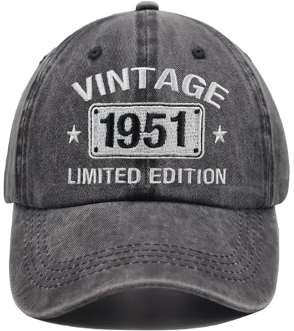 Baseballkappe im Vintage-Stil 1954, 1953, 1952, 1951, 1950, 1949, 1948, 1947, 1946, 1945, limitierte Auflage, verstellbare bestickte Baseballkappe, 1951, Einheitsgröße