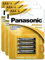 PANASONIC Lot de 3 Blisters de 4 Piles Alcaline Power Bronze LR03 AAA 1.5 V